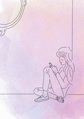 Fille moderne et amoureuse en couleurs